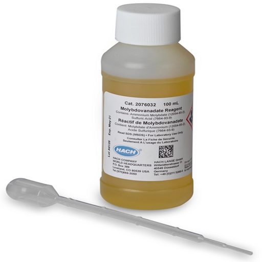 Phosphate, ortho; 100 mL solution Molybdovanadate; 0-45.0 mg/L PO4 
