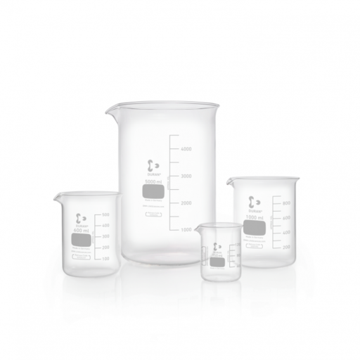DURAN® Beaker, low form with graduation and spout, 250 ml EACH