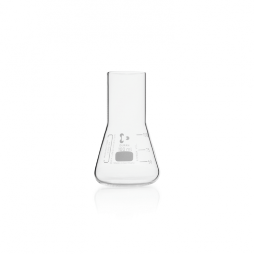  DURAN® Culture flask, Erlenmeyer shape, straight neck for metal caps, 100 ml EACH