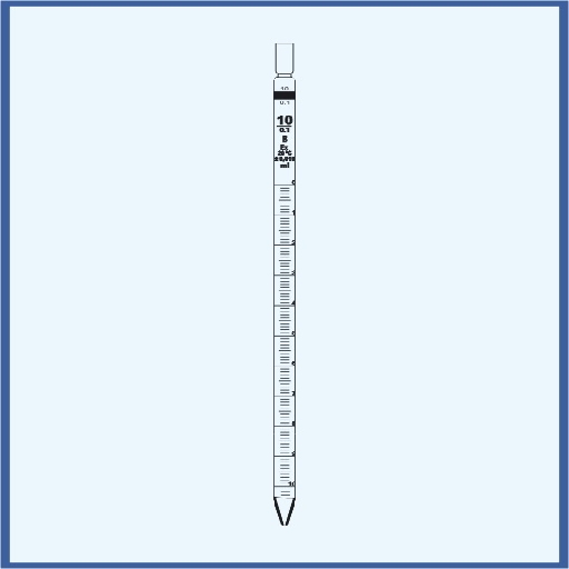 Measuring pipette class B 1 ml (0,01) for partial and complete outflow each