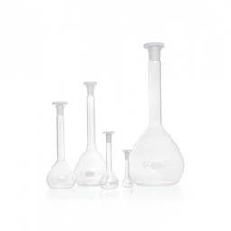  DURAN® Volumetric flask, white graduation, class A, batch certificate, with one graduation mark, octagonal PE-stopper, NS 7/16, 10 ml EACH