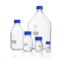  DURAN® Laboratory bottle, clear, graduated, GL 32, with screw-cap and pouring ring (PP),  50 ml EACH