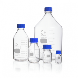  DURAN® Laboratory bottle, clear, graduated, GL 45, with screw-cap and pouring ring (PP),  2000 ml EACH