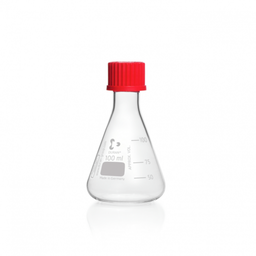  DURAN® Erlenmeyer flask, graduated, GL 25, with cap (PBT), 100 ml EACH