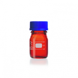  DURAN® GL 45 Laboratory glass bottle, amber, with screw cap and pouring ring (PP), 100 ml EACH