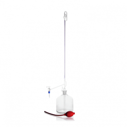  DURAN® Automatic burette according to Pellet, complete, class AS, 10 ml consists of: 243182705 DURAN® burette only, with side stopcock, class AS, 10 ml 211596303 DURAN® reservoir bottle, with NS 29/32, clear, 2000ml 292450108 Blowball for automatic burrette EACH