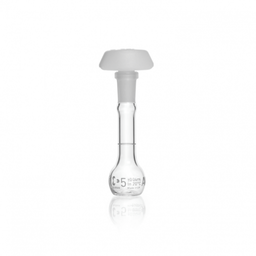  DURAN® Volumetric flask, blue graduation, class AW, batch certificate, with one graduation mark, polyethylene stopper, NS 10/19, 5 ml EACH